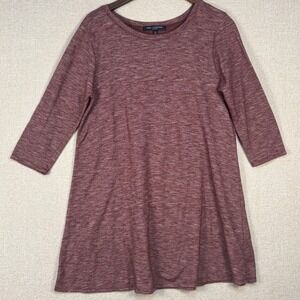One Clothing Burgundy Space Dye 3/4 Sleeve A-Line Tunic Top/Dress Size Large